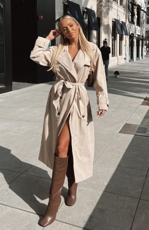 White Fox Feeling Fine Trench Jassen Dames Beige | LTKJ-37164