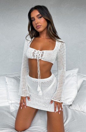 White Fox Give Me Something Crochet Mini Rokken Dames Wit | VAMS-98463