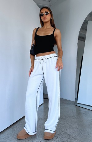 White Fox Monday Mood Track Broek Dames Wit | ZXQH-62931