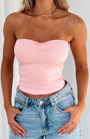 White Fox What Do You See Strapless Topjes Dames Roze | IKCE-46987