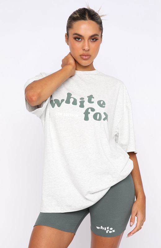 White Fox 4th Edition Oversized T-shirts Dames Wit | OKGS-32489