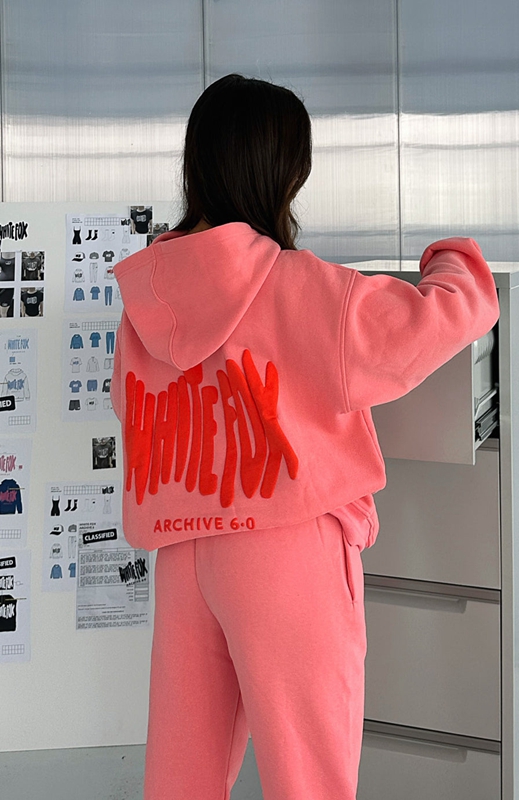 White Fox Archive 6.0 Oversized Hoodie Dames Roze | KXDR-30459