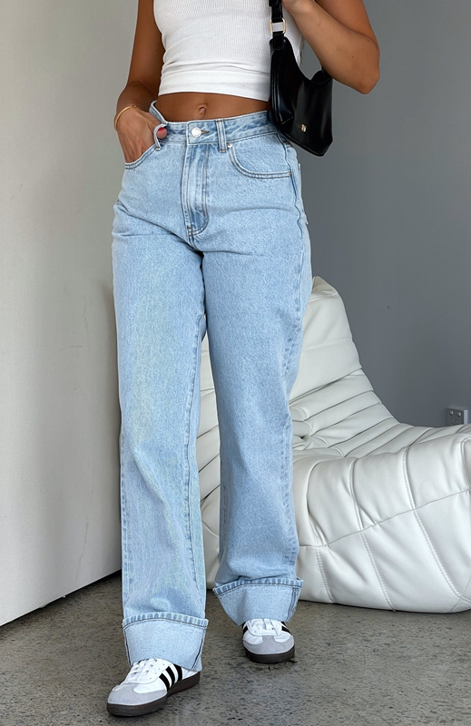 White Fox Blair High Rise Wide Leg Jeans Dames Lichtblauw | OKDF-03765