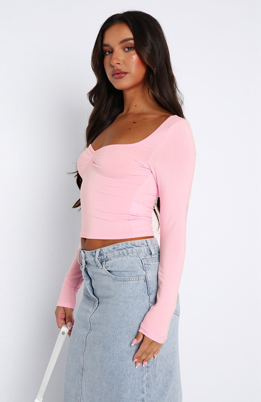 White Fox Bring It Down Long Sleeve Topjes Dames Roze | HGFT-53187