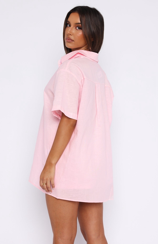 White Fox Bring You Out Button Up Overhemd Dames Roze | KUVY-87396