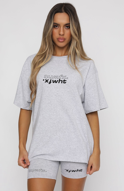 White Fox Catching Feelings T-shirts Dames Grijs | LIEQ-27196