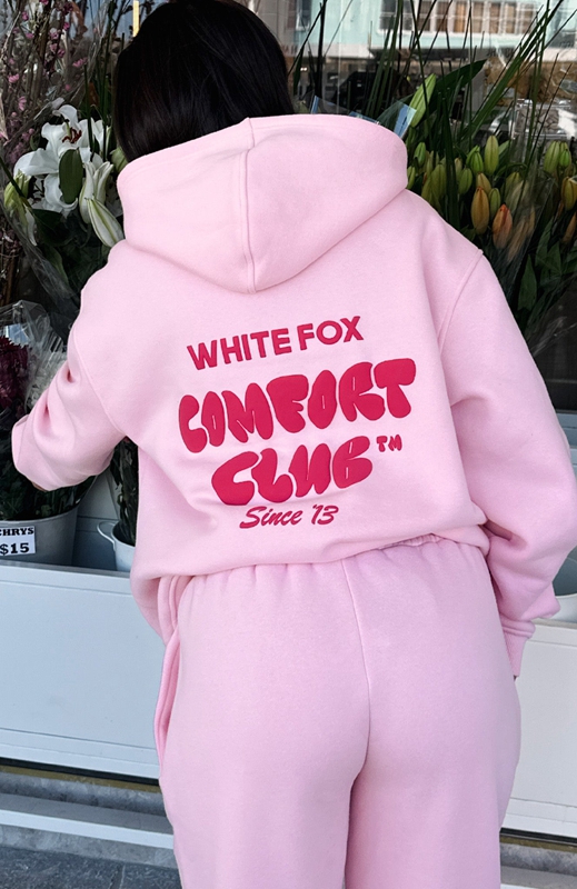 White Fox Comfort Club Oversized Hoodie Dames Roze | GZHY-95307