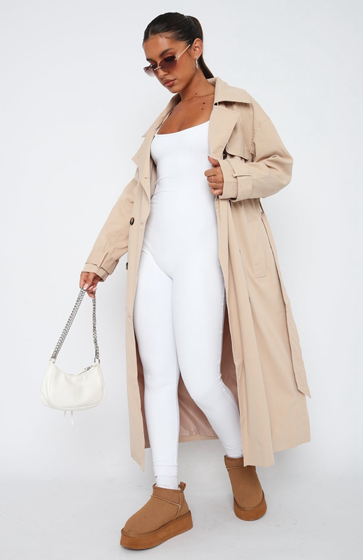 White Fox Feeling Fine Trench Jassen Dames Beige | LTKJ-37164