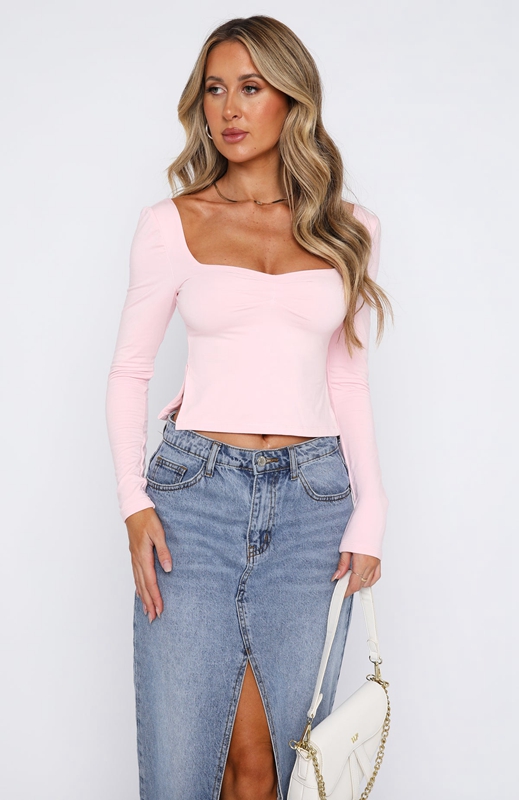 White Fox It's Not You Long Sleeve Topjes Dames Roze | SNTB-93158