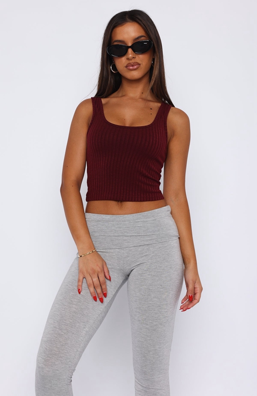 White Fox Keep Making Moves Tanktop Dames Bordeaux | NJME-95231