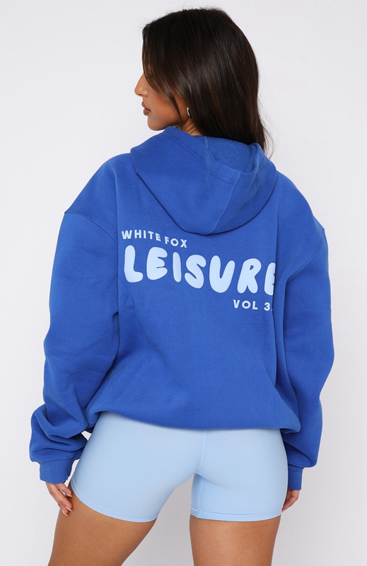 White Fox Leisure Series Oversized Hoodie Dames Diepblauw | CNRB-74132