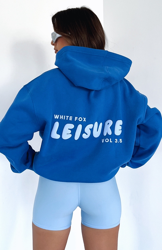 White Fox Leisure Series Oversized Hoodie Dames Diepblauw | CNRB-74132