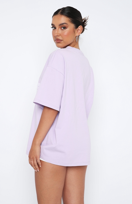 White Fox Leisure Series Oversized T-shirts Dames Lavendel | MFZP-70261