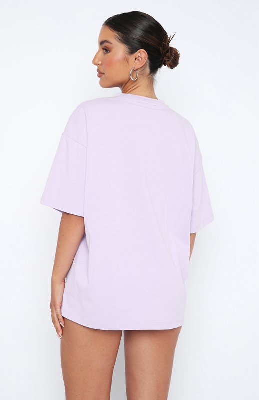 White Fox Leisure Series Oversized T-shirts Dames Lavendel | MFZP-70261