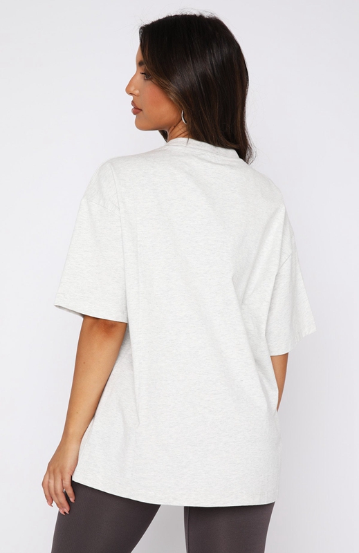 White Fox Leisure Series Oversized T-shirts Dames Grijs | AZJP-30594