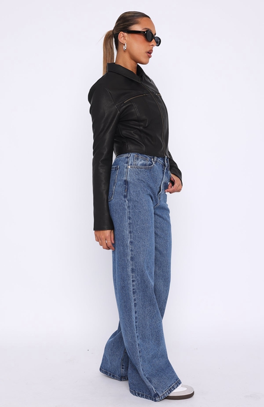 White Fox Lola High Rise Wide Leg Jeans Dames Blauw | DBNL-21473