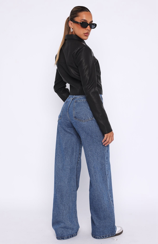 White Fox Lola High Rise Wide Leg Jeans Dames Blauw | DBNL-21473