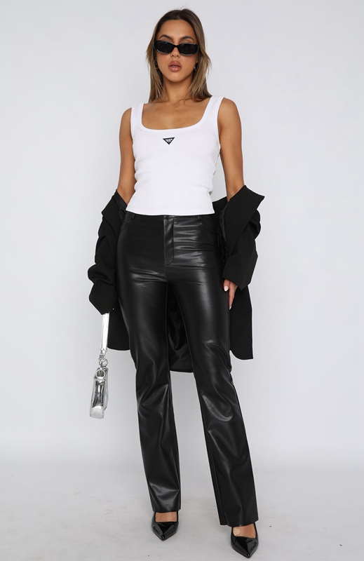 White Fox Not Again PU Broek Dames Zwart | AVYS-08632