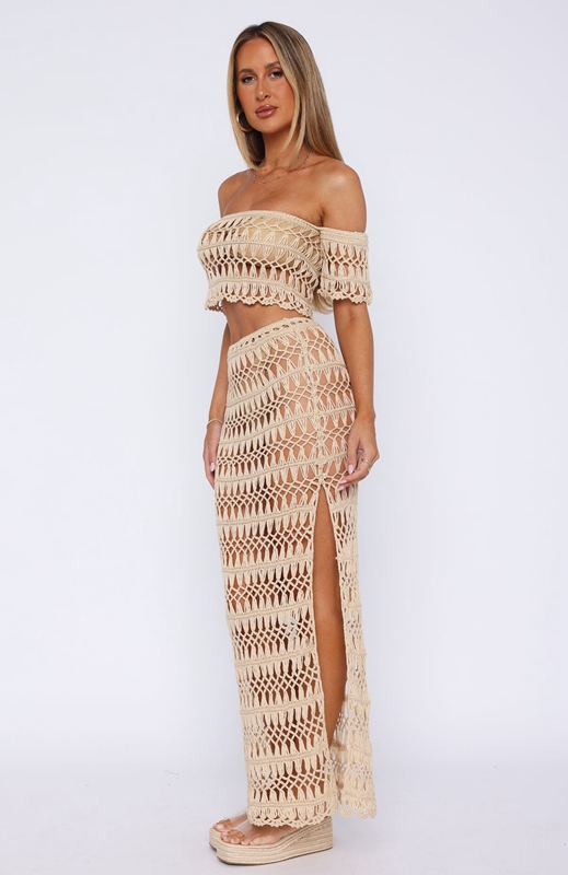 White Fox On Island Time Crochet Maxi Rokken Dames Room | HVMF-29386