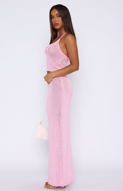 White Fox One Time Offer Crochet Maxi Rokken Dames Roze | DWEP-59307