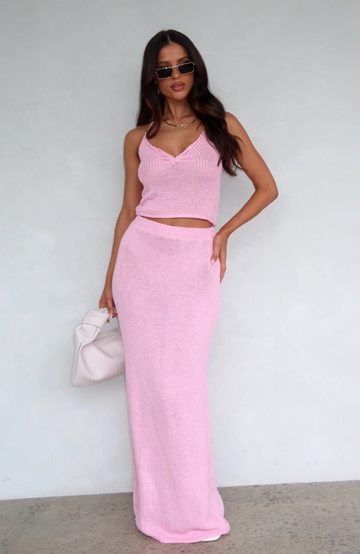 White Fox One Time Offer Crochet Maxi Rokken Dames Roze | DWEP-59307