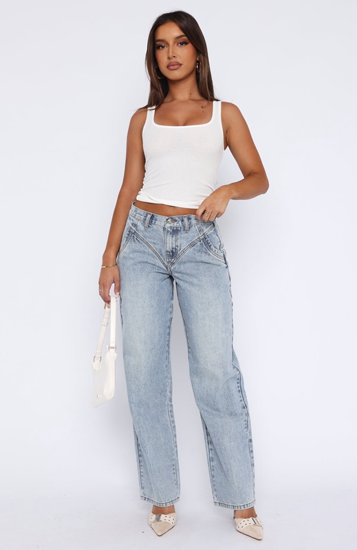 White Fox River Low Rise Wide Leg Jeans Dames Lichtblauw | XLVQ-70325