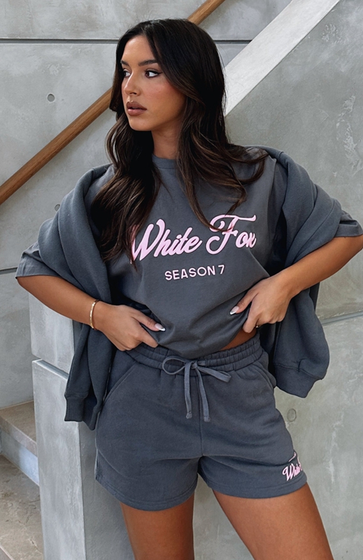 White Fox Season 7 Oversized T-shirts Dames Grijs | TWPL-03785