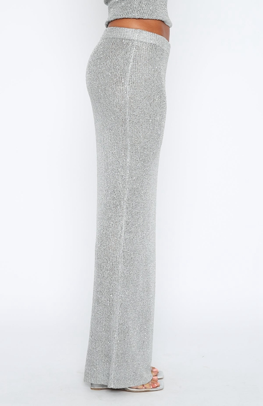 White Fox Star Shining Sequin Knit Maxi Rokken Dames Grijs | JRNY-43752