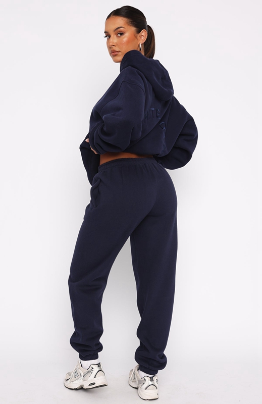 White Fox Stay Lifted Joggingbroek Dames Donkerblauw | ICJD-27069