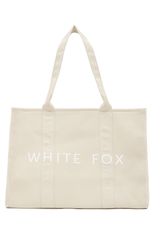 White Fox Tote Dames Wit Beige | ASWD-70852