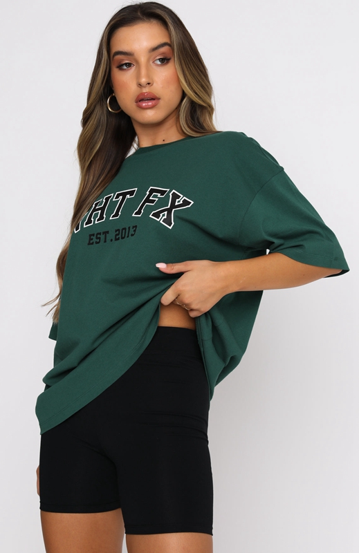 White Fox Varsity T-shirts Dames Groen | GZSF-21485