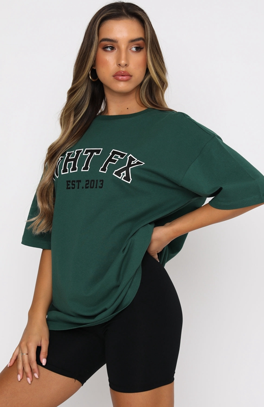 White Fox Varsity T-shirts Dames Groen | GZSF-21485