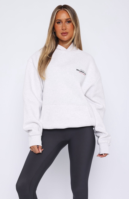 White Fox Wellness Club Oversized Hoodie Dames Grijs | RAYE-35819