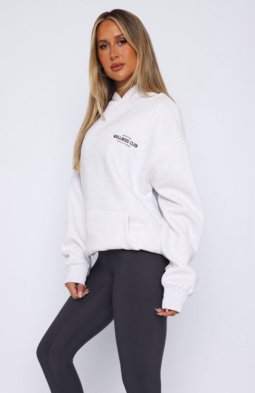 White Fox Wellness Club Oversized Hoodie Dames Grijs | RAYE-35819