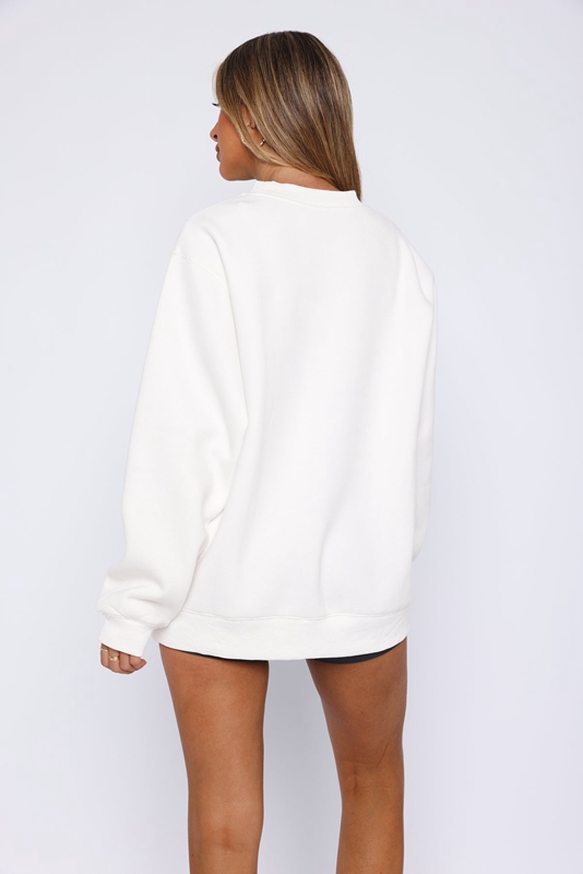 White Fox Wellness Club Oversized Truien Dames Wit | MLJF-37265