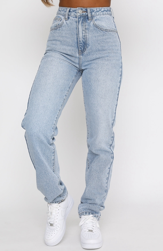 White Fox Who's That Girl Straight Leg Denim Jeans Dames Blauw | FRCP-96714